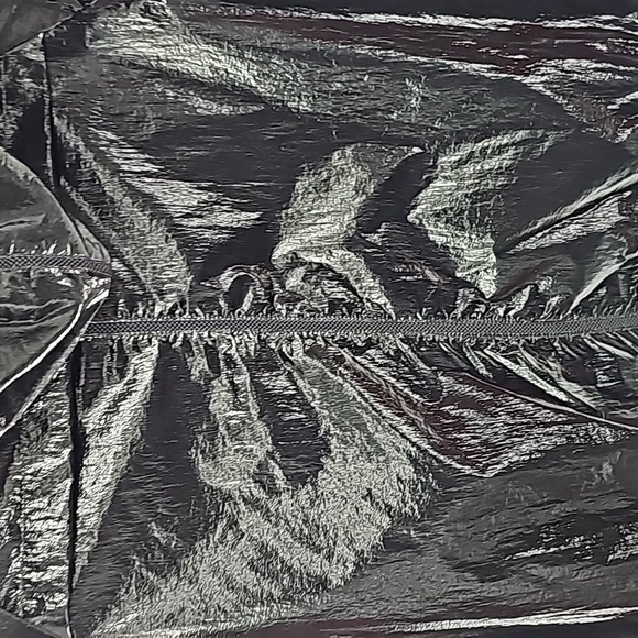 BCBGeneration Black Shiny Windbreaker Drawstring Hooded Bomber Jacket - Picture 9 of 14